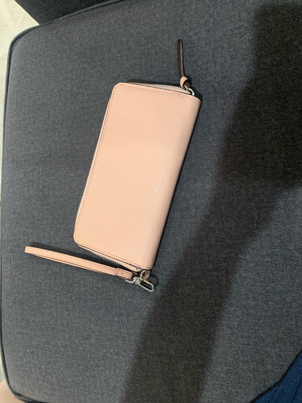 Vera Bradley leather Blush Pink Zip-Around Wristlet Wallet - Picture 1 of 7